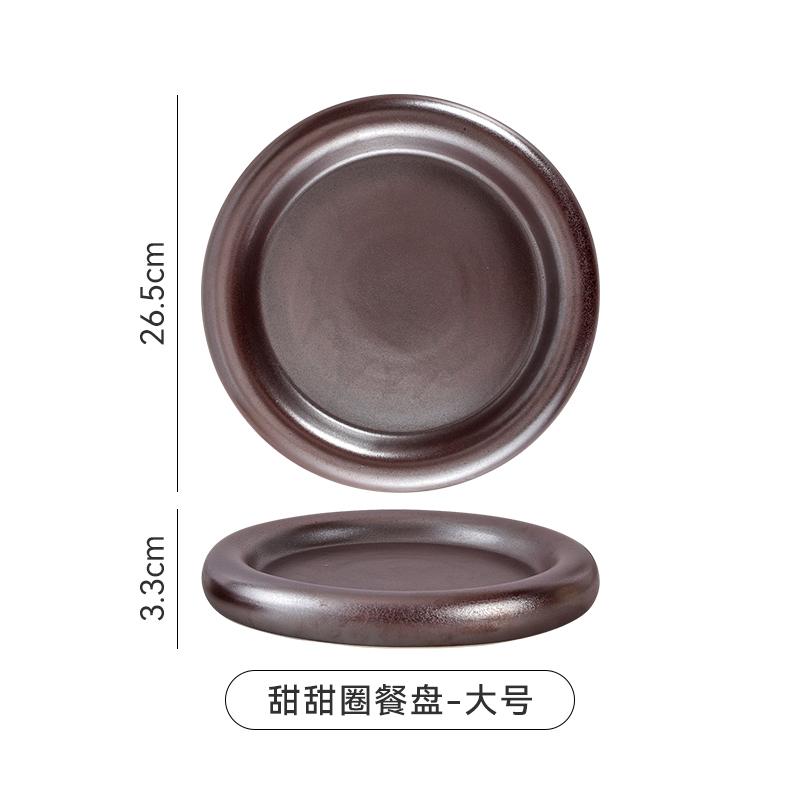 Jednokolorowy Okrągły Ceramiczny Talerz Obiadowy w Stylu Zachodnim Talerz na Stek Talerz na Makaron Talerze do Sushi Talerz Sting Talerzyki Deserowe Miska na Owoce
