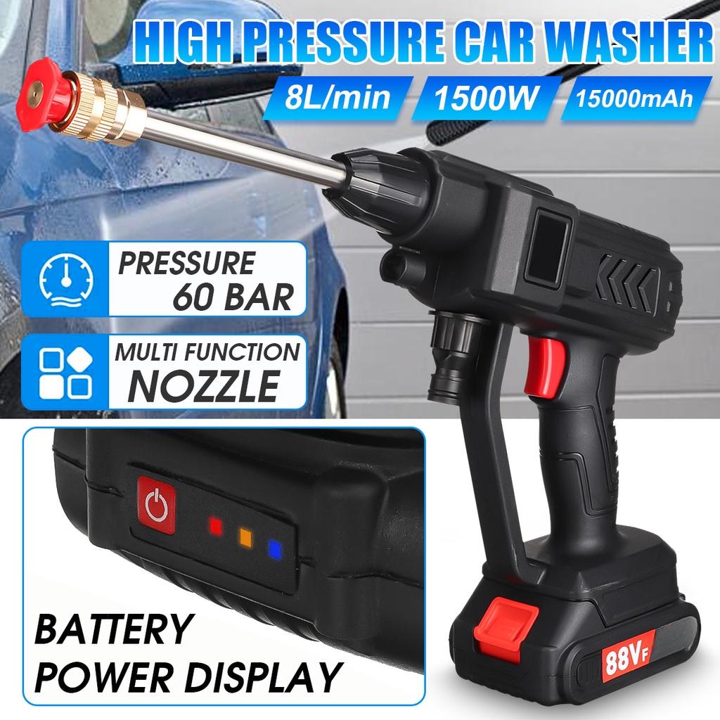 1500W 60 Bar Cordless High Pressure Car Washer Rechargeable Car Electric Water Gun Foam Machine for Makita 18V Battery