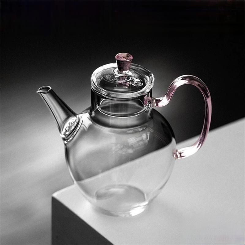 210ml High Borosilicate Small Glass Teapot Heat Resistance Tea Kettle Teaware Fruit Flower Kung Fu Tea Set Tea Brewing Tea Set