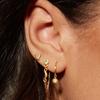 Youthway Luxury Star And Moon Stur Earrings For Women Allergy Stainless Steel Gold Color Daily Wear Fashion Jewelry