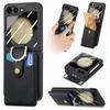 2 In 1 Detachable Wallet Magnetic Phone Case for Samsung Z Flip 5 Flip5 5G Finger Ring Card Holder PU Leather Cover with Film