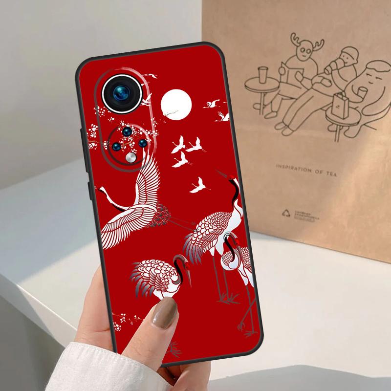 Japanese Cranes Art For Honor Magic 8 Pro 7 6 5 Lite Case For Honor Win RT 200 400 50 70 90 X8b X9a X9b X9c X9d