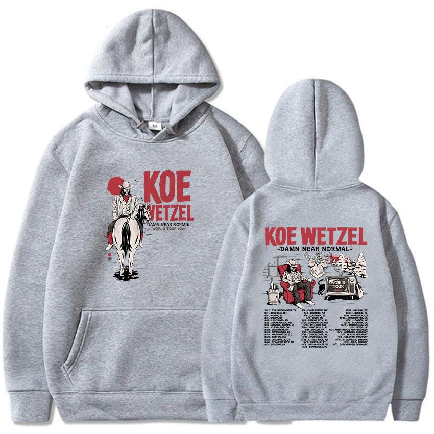 Graphic Clothes Damn Near Normal Tour Koe Wetzel Hoodies Sudaderas Women/Men Winter Hooded Pullovers Casual Fleece Sweatshirts