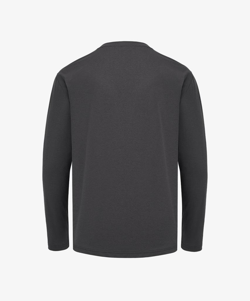Baellob Plain Good Long Sleeve T-Shirt Ver2 Charcoal