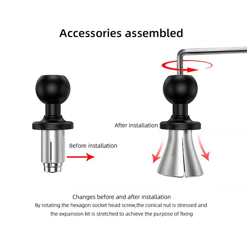 Motorcycle Bike Mount Black Fork Stem Base with 17mm 25mm Ball Head for GoPro insta360 Ball Mount Adapter Mobile Phone Holder Fuse Holders1
