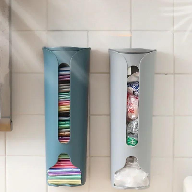 Kitchen Household Convenience Garbage Bag Storage Box Pull-out Plastic Bag Collector Wall Mounted Underwear Socks Organizer Boxe