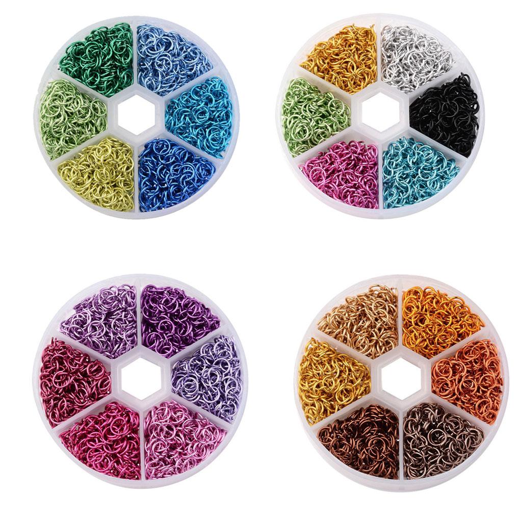 Neue 6mm Aluminiumdraht Offene Biegeringe Gemischte Farben Plastikbox DIY Dekoration Zubehör