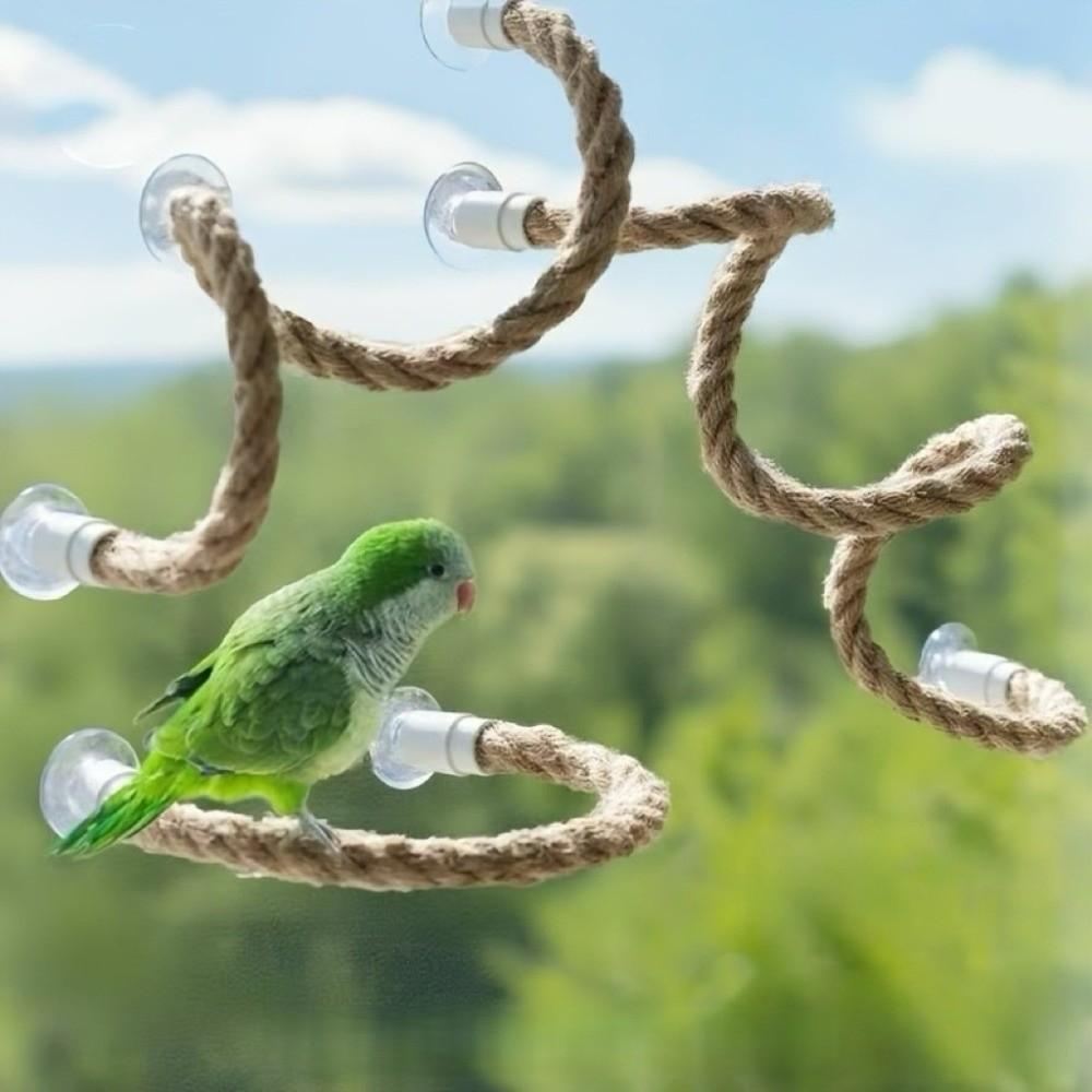Non-slip DIY Bendable Perch for Birds Linen Rope Parrot Standing Perch  Cage Enrichment