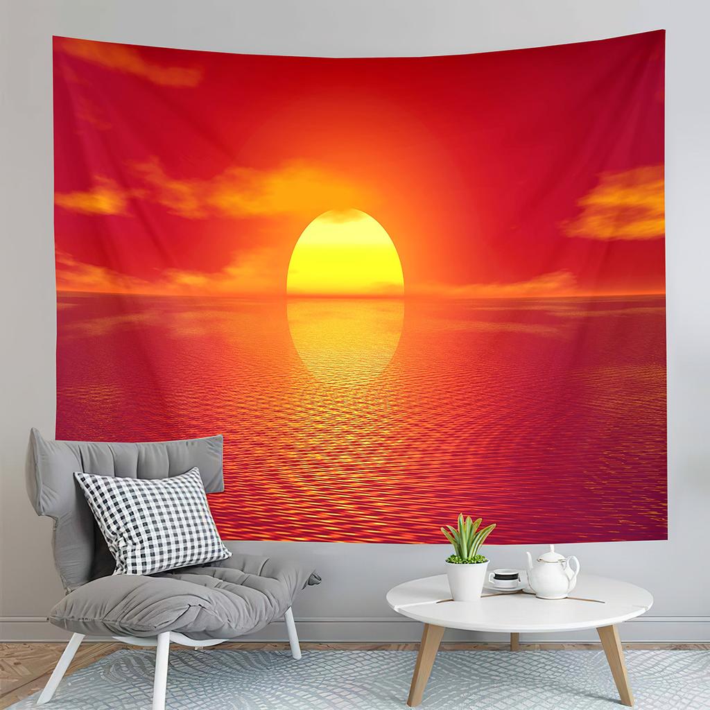 Beach Waves Tapestry Sunset Scenery Tapestry Minimalist Art Tapestry Home Living Room Dorm Bedroom Aesthetics Decor Tapestries