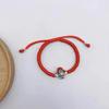 999 Sterling Silver God of Wealth Bracelet: Pure Silver Red Rope for Luck and Prosperity, Unisex Birth Year Charm, Couples' Gift.