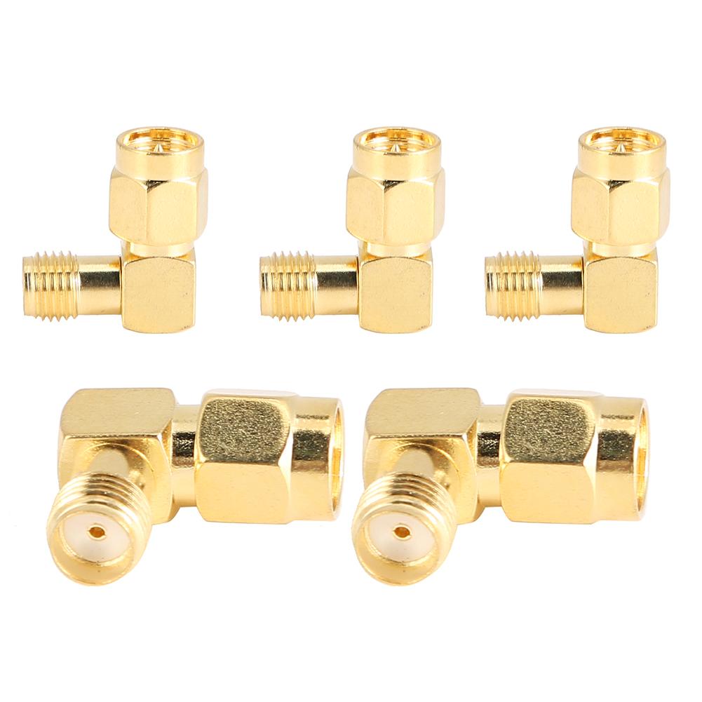 5pcs SMA J Male To SMA K Female Right Angle Bend Adapter Connector Converter