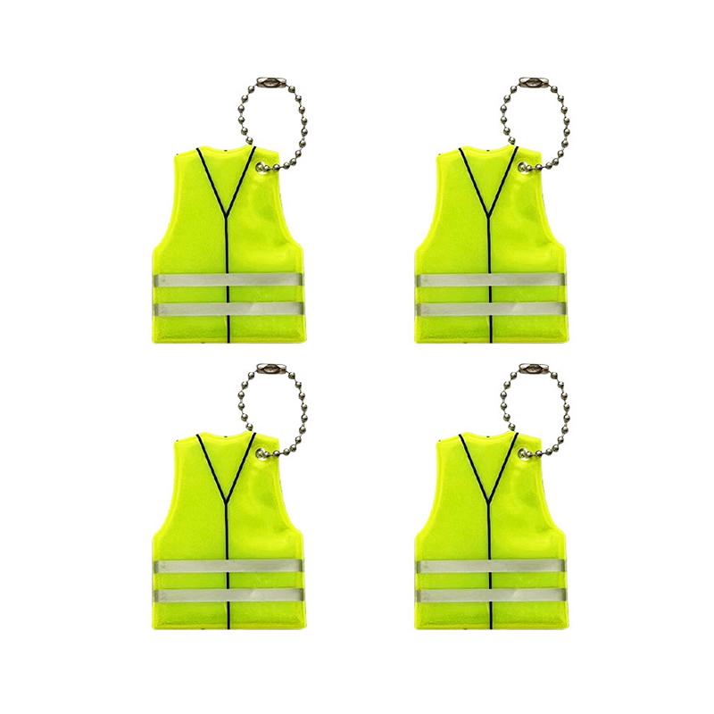 10Pcs Safety Reflective Pendants Safety Clothing Modeling Reflective Keychain Portable Backpack Decoration Accessories Gifts