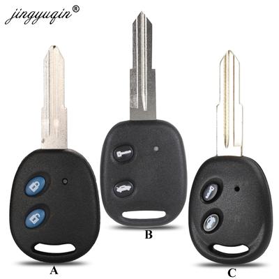 Jingyuqin for Chevrolet LOVA Sail Epica Lechi Spark Remote Key 2 Buttons Uncut Brass Blade Blank Key Shell Replacement