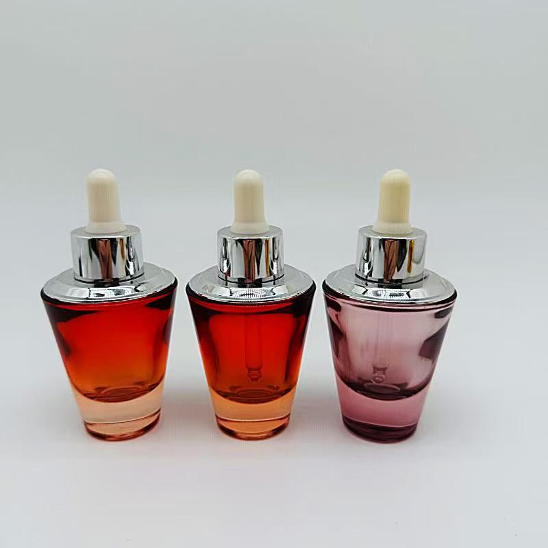 30ml Thick Bottom Conical Glass Serum Bottle with Dropper for Essential Oils, Portable Design