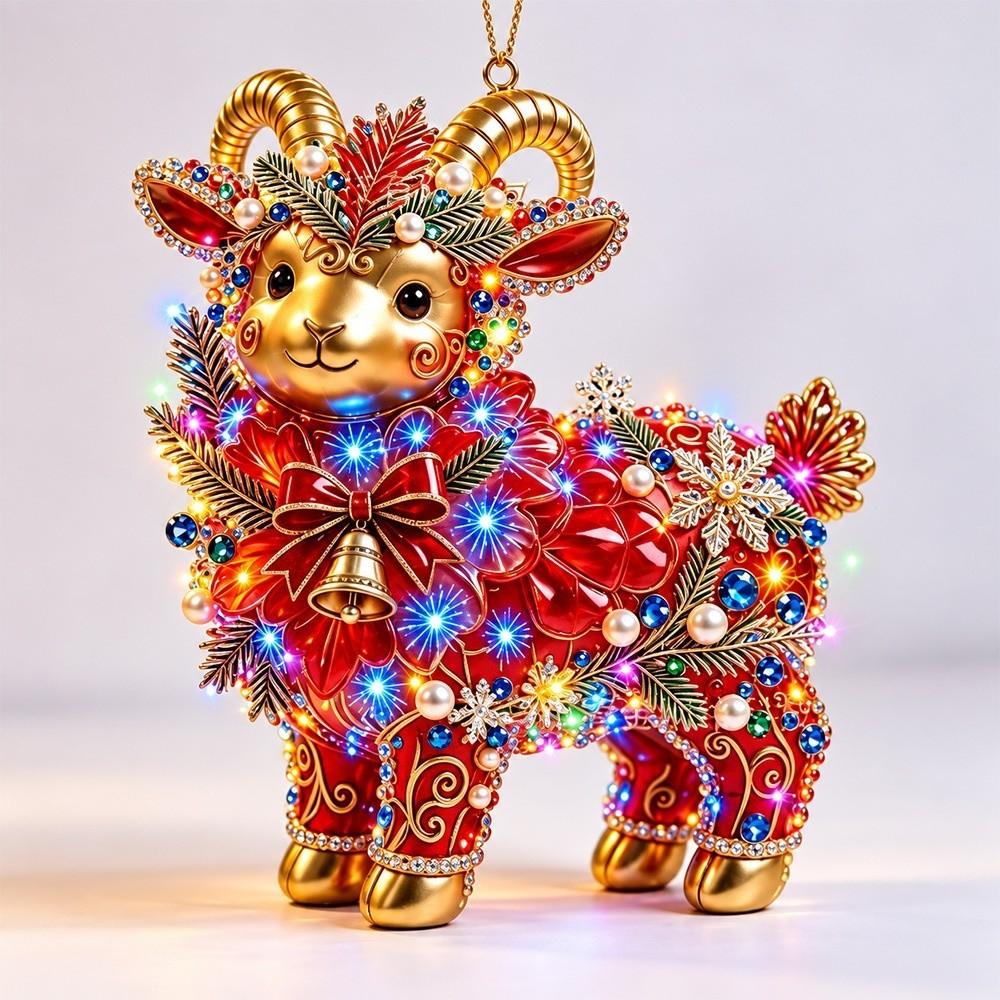 Acrylic Goat Hanging Ornament Set Shining Animal Hanging Decoration New Keychain  Bag Charms