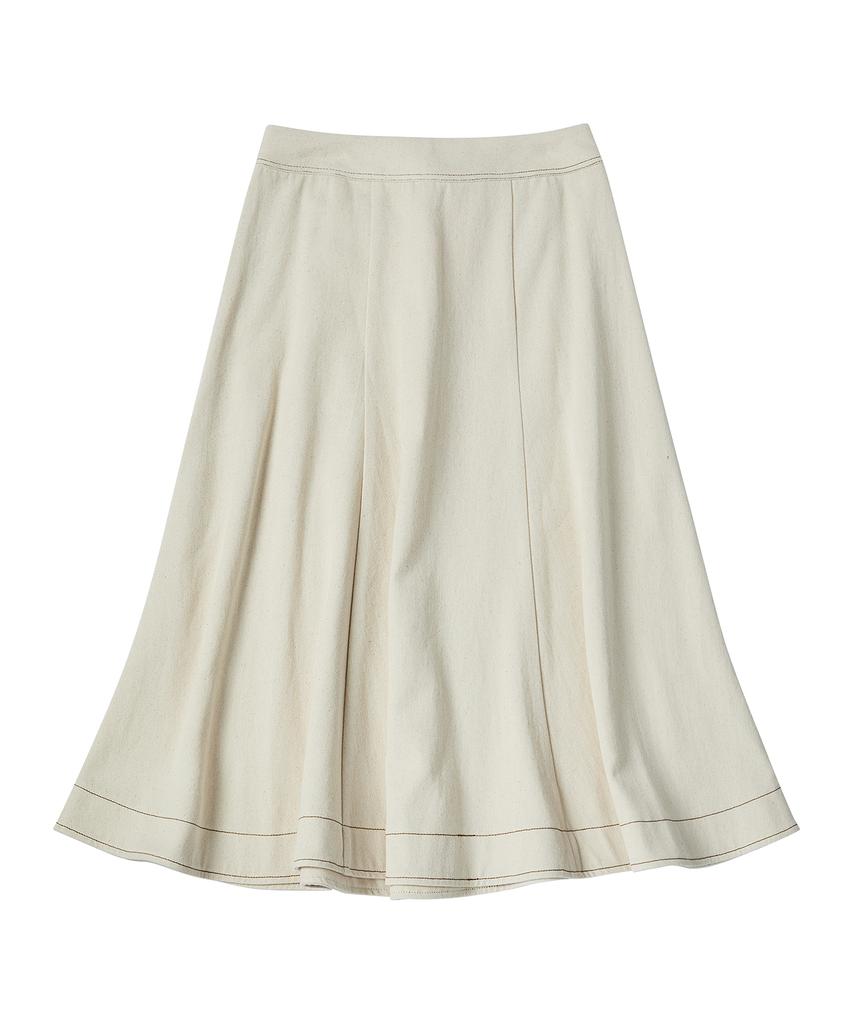 COMONINOZ W Cotton Flared Skirt [Cream]