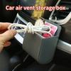 Car Air Vent Clip Leather Storage Bag Mobile Phone Earphone Key Glasses High Quality Storage Holder Use For Home/Office Amagi