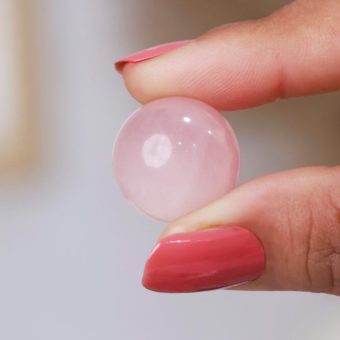 Rose Quartz Crystal Sphere Ball for Meditation (0-10 Gm) | Natural Healing Crystals for Self Love | Decorative Crystals for Home Decor & Office Desk