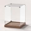 Wooden Bottom Storage Box Window Acrylic Toy Gundam Building Block Box Glue-Free Dust Cover
