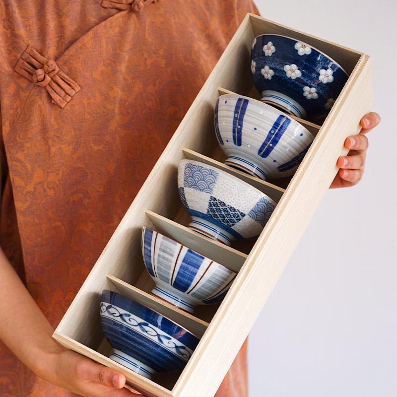 Ru Han Mino Ware Japanese Ceramic Rice Bowl Set (5-Piece)