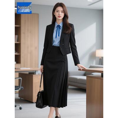 Women's Professional Suit with Pleated Skirt