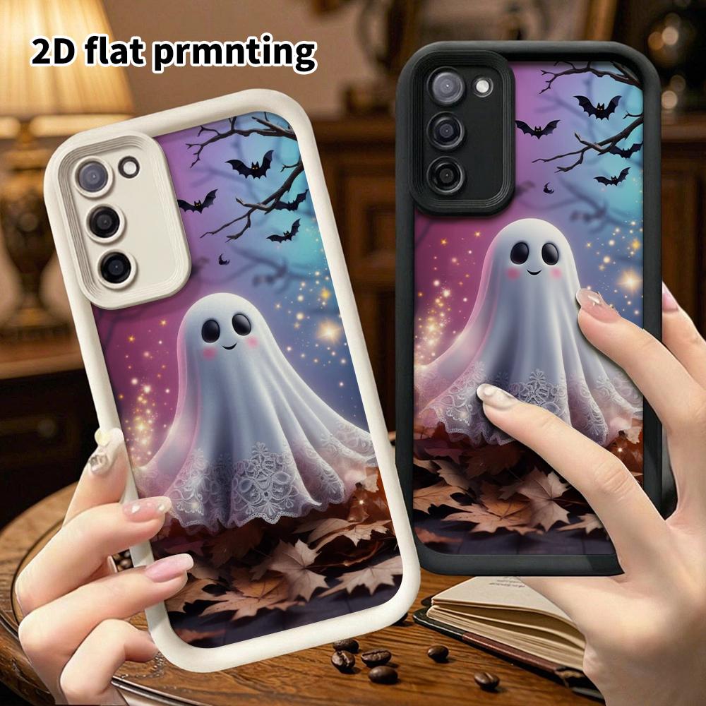 Phone Case: 2D Flat Samsung Galaxy A34 A35 M05 M06 S20 S22 S21 FE Plus 5G Step-style Protective Case, Lace Skirt Ghost, Christmas and Halloween Gifts