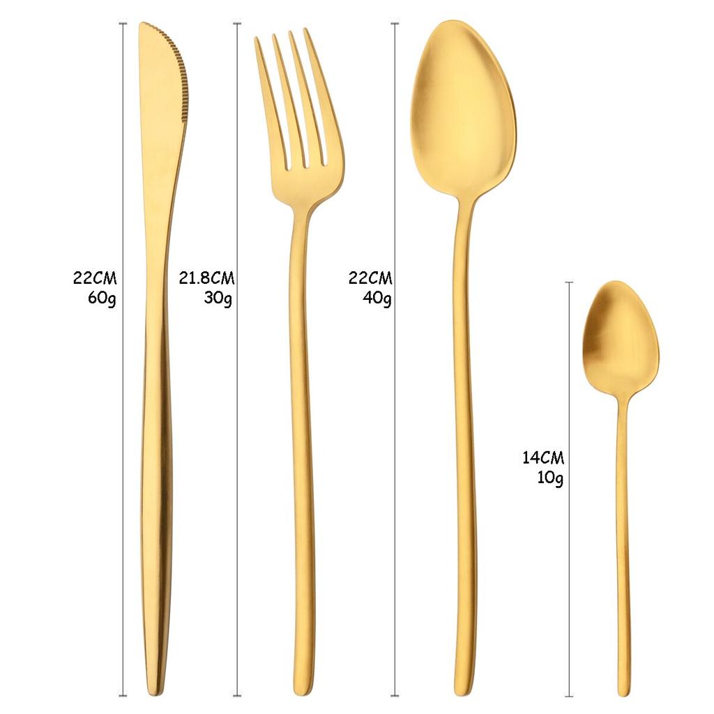 24Pcs Gold Cutlery Set 304 Stainless Steel Dinnerware Set Dinner Knives Forks Coffee Spoon Silverware Kitchen Flatware Tableware