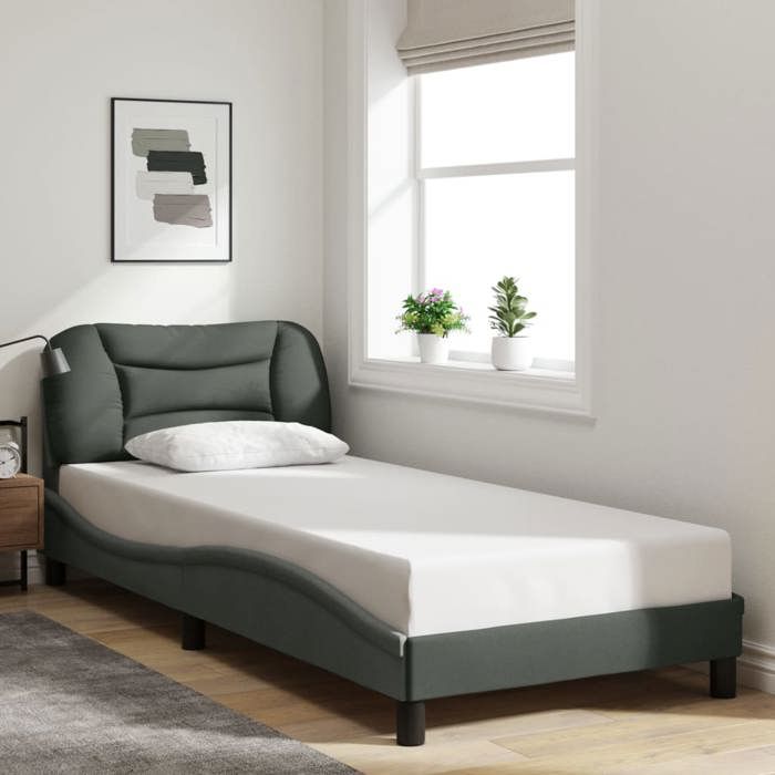 VidaXL Bed Frames with Headboard, Upholstered Bed, Slat Base, Single Bed, Adult Bedroom Bed 3207745