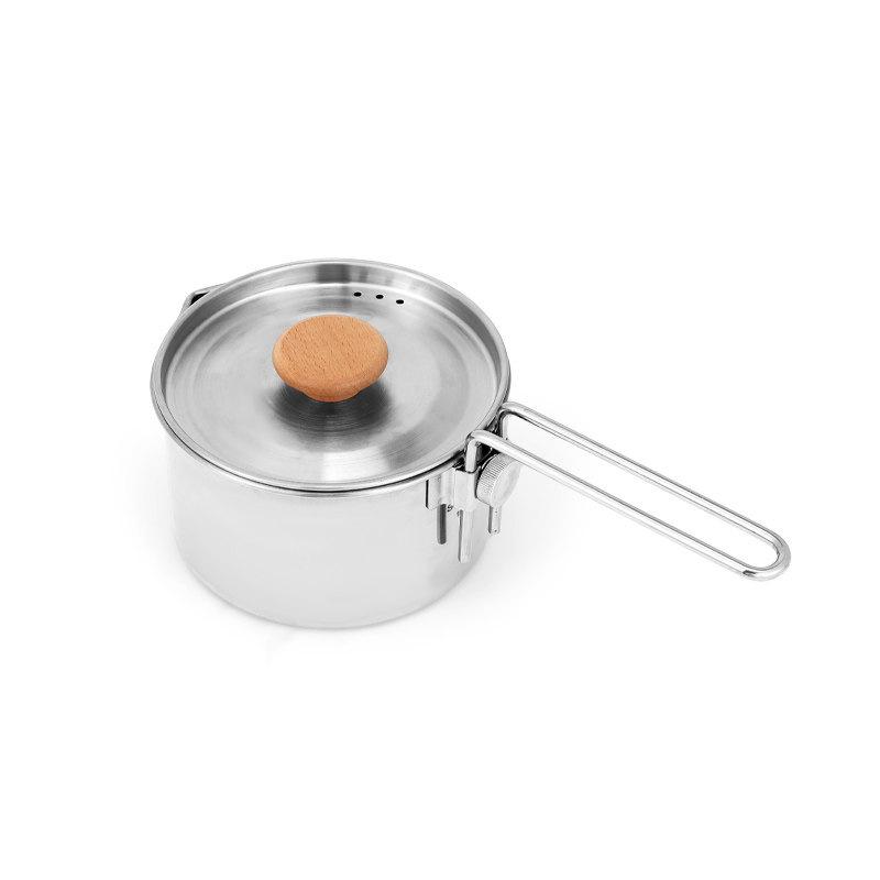 304 Stainless Steel Camping Kettle & Detachable Soup Pot