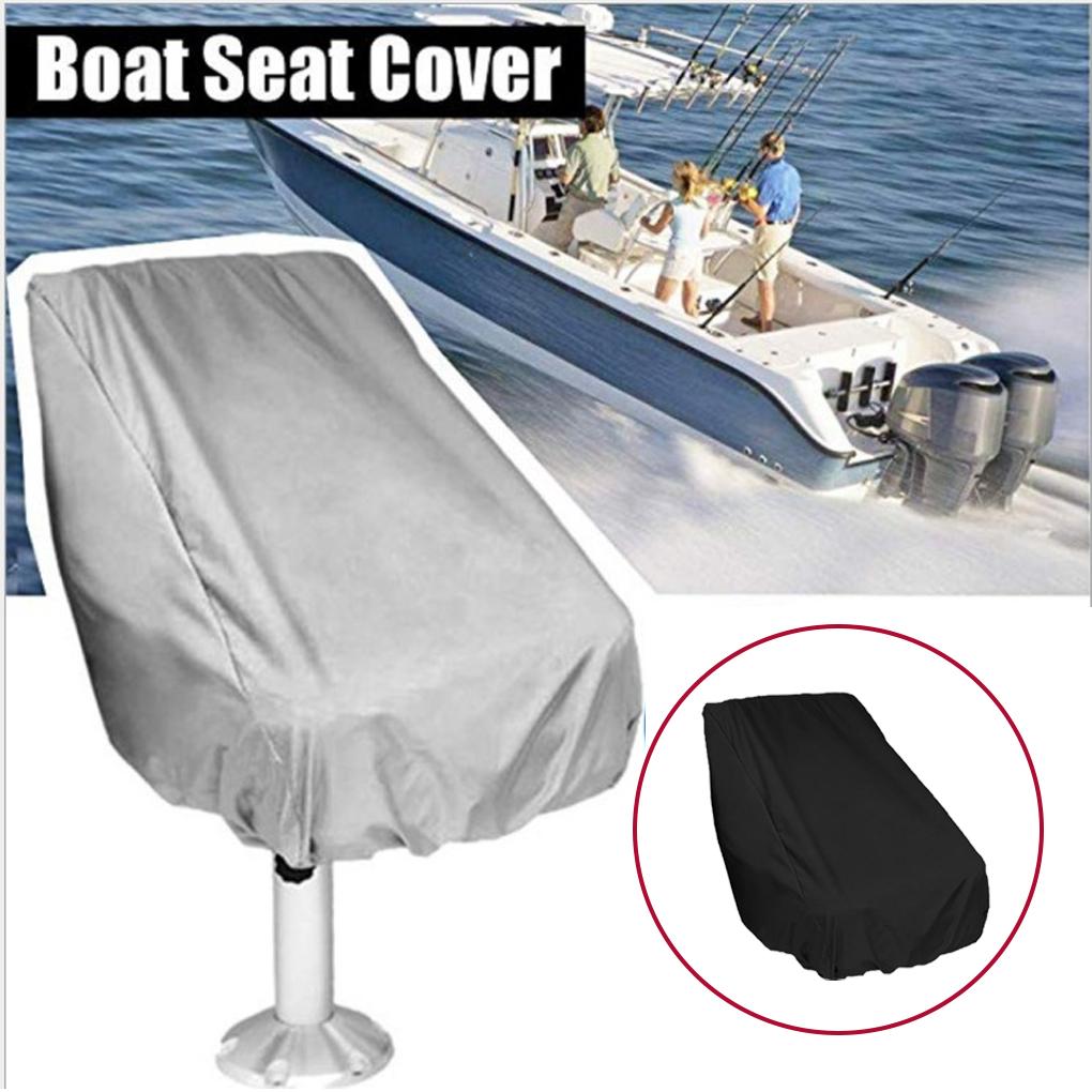 Boat Seat Cover Folding Detachable Elastic Rope Case Protector Silver