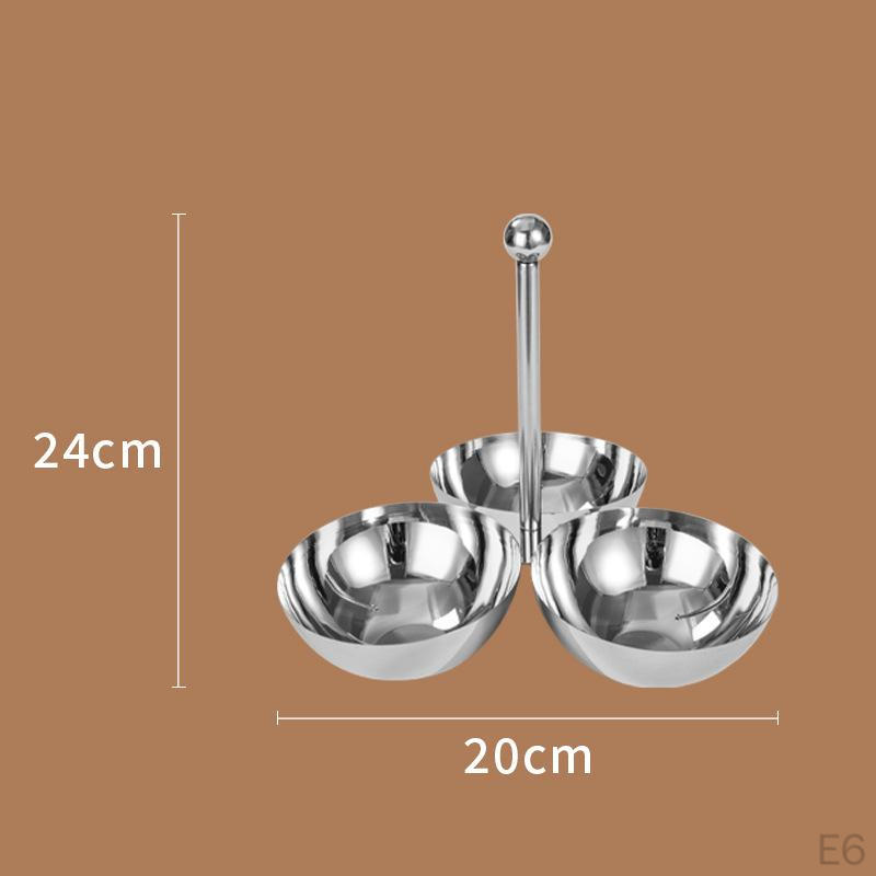 Condiment Serving Bowl Divided Multi Section Fruit Tray Stainless Steel Display With Handle