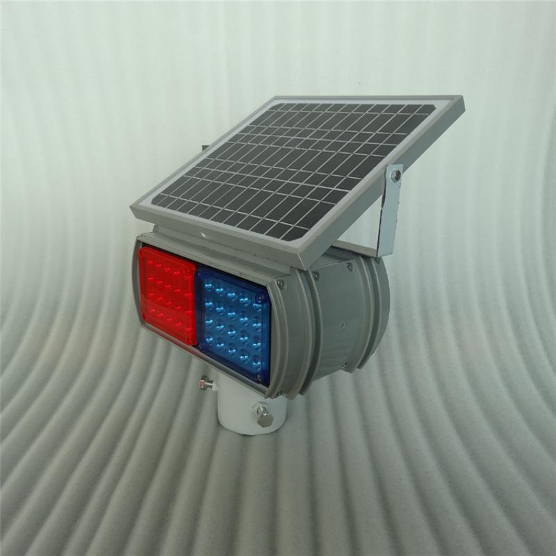 Double-Sided LED Solar Traffic Warning Light: Red & Blue Flashing Light for Road Construction