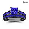 Fashion Couple Rings For Women Exquisite Rhinestones Zirconia Rings Set Simple Men Stainless Steel Rings Wedding Band Jewelry