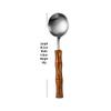 Bamboo Handle Stainless Steel Cutlery Set: Steak Knife, Fork & Dessert Spoon in Gift Box.