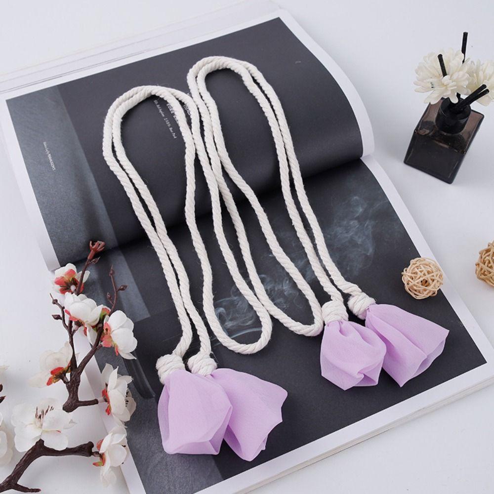 2PCS Minimalist Curtain Tieback Mesh Flower Curtains Tie Rope Ornament Curtain Buckle  Living Room