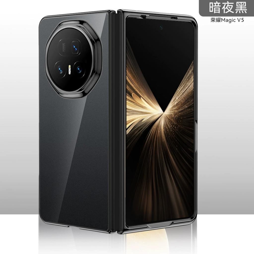 For Honor Magic V5 Vs3 V3 Case Clear Glossy Electroplating PC Hard Case Cover