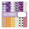 Halloween Collage Paper 12 Sheets Scrapbook Set, 6x6in Double-Sided Craft Paper, Pumpkin Ghost Bat Pattern Decorative for Journal, Card Making,