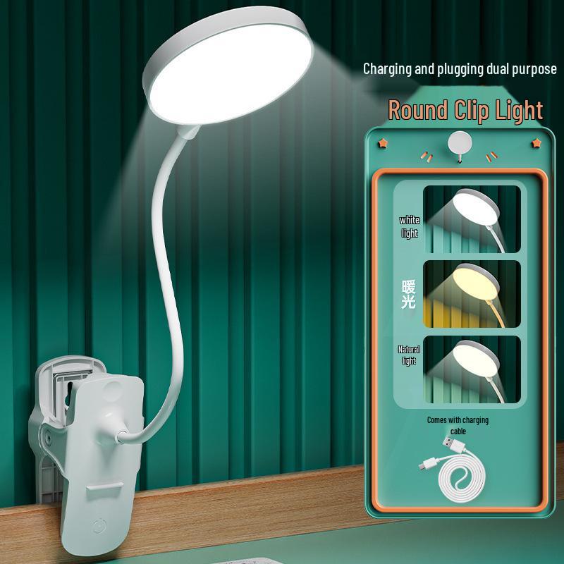 Multi-color Eye Protection Clip-on Desk Lamp with Touch Charging and Long Battery Life