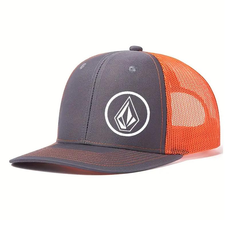 

Diamond printed mesh duckbill cap for men and women, outdoor sun shading and breathable travel baseball cap Adjustable помаранчевий
