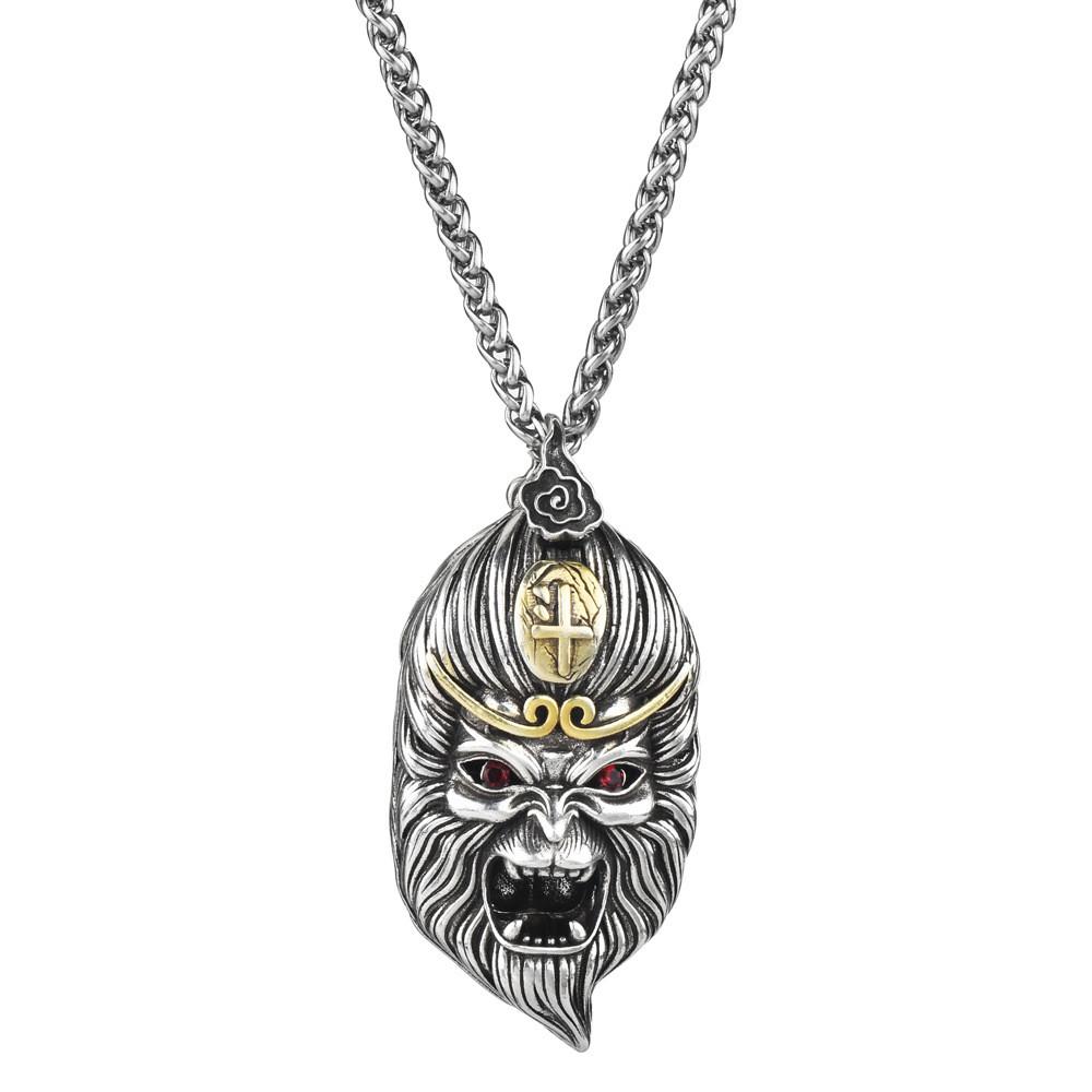 

Кулон-подвеска Ци Артистик Тянь Да Шэн Сунь Укун со сложным дизайном, модный ретро-стиль для мужчин