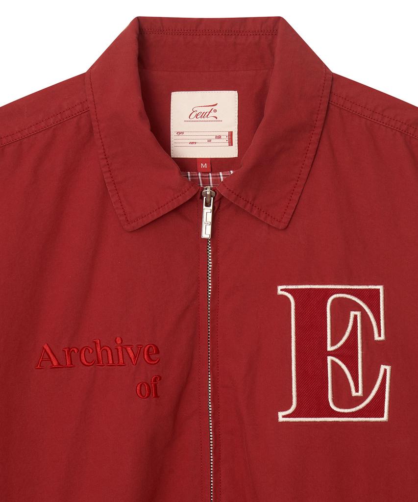Eeut Washed Cotton Blouson Jacket/Red