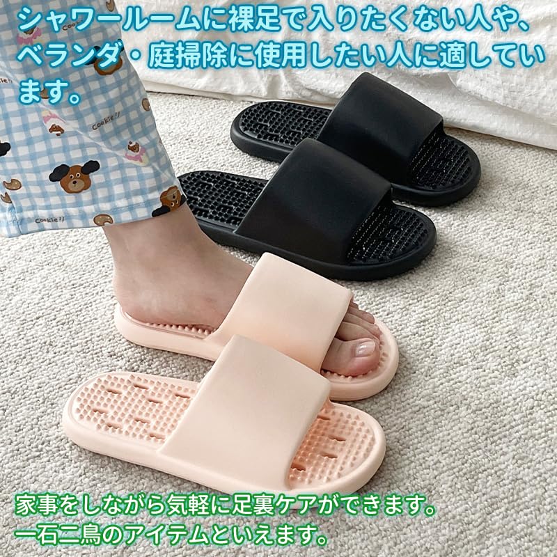 SUKIO Balkonsandalen mit Bad Leichte Duschsandalen für Männer und Frauen Reflexzonenmassage, Löcher, Hausschuhe, EVA, Wasserabweisend,