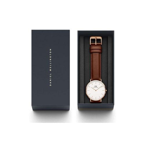 [Official Shop/2-Year Warranty/Authentic Import] Daniel Wellington DW Classic St Mawes 36mm Watch for Men and Women. Stylish and Popular Luxury Leathe
