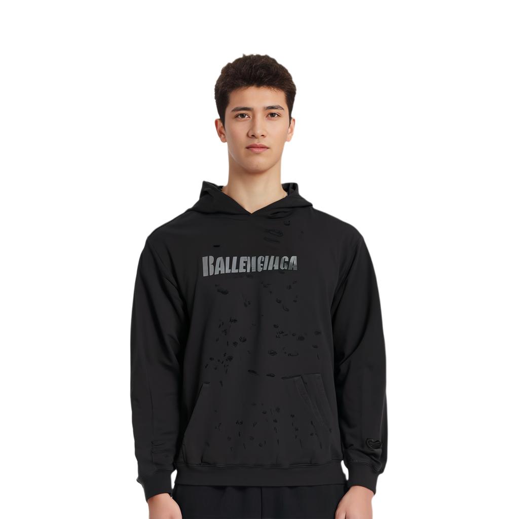 Balenciaga Moletom Oversize com Capuz Caps Destroyed 659403TKVB61781