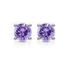 1 Carat Silver-plated S925 Stud Earrings, Four-claw Colored Diamond Earrings, Light Luxury Earrings 2026.