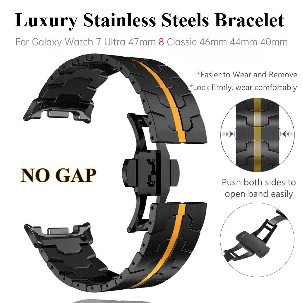 Stainless Steels Strap for Samsung Galaxy Watch 8 Classic 46mm 40mm/44mm Wristband Luxury Bracelet for Samsung Galaxy Watch 7 Ultra 47mm Accessories