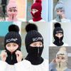 Wool Knitted Hat Scarf Sets Pom Poms Hat Windproof Winter Warm Hat Hat