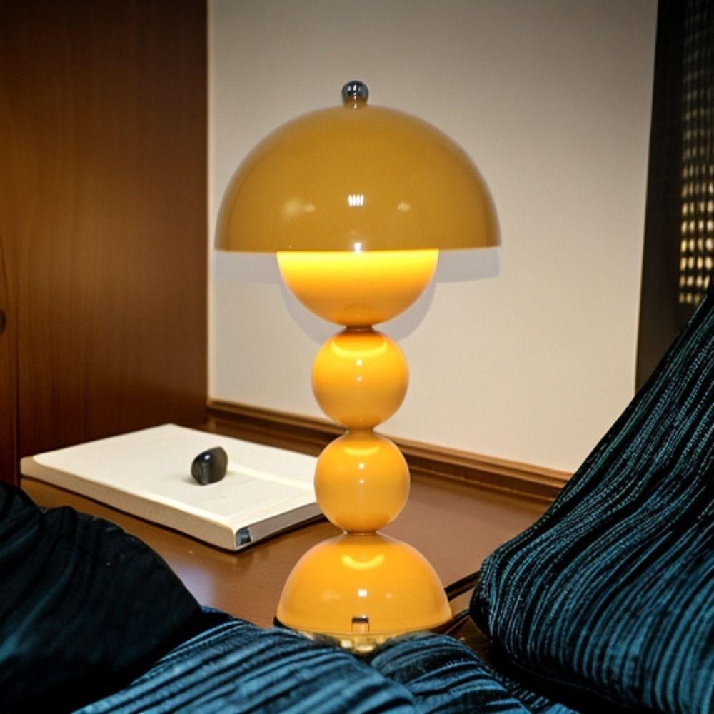 Mushroom Flower Bud Bedside Lamp Tri Color Dimming Atmosphere Light Decor Light  Home Decoration