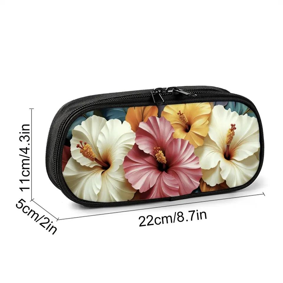 Hot Sales Flower Print Layered Fabric Pencil Case Quality 3D Cartoon Pen Bag Best Gift for Boys/Girls School & Office Use