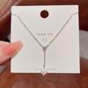 "Elegant Korean Titanium Steel Zircon Bow Necklace for Women"